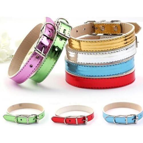 24pcs/lot Pu Leather Dog Collar Adjustable Buckle Pet Puppy Dog Cat Collar Puppy Strap Dogs accessories