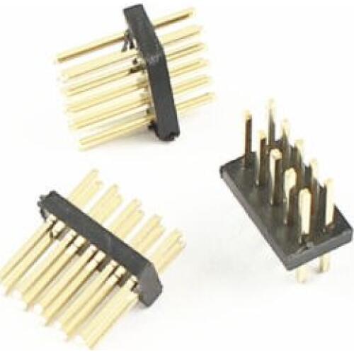 10 Pcs Gold Plated 1.27mm Pitch Male 2x5 Pin 10 Pin Straight Pin Header Strip