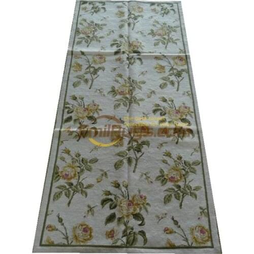 Handmade French Auburn Pine Foot 100% Wool runner Carpet Woven Sofa Floor Use Natural Sheep Wool