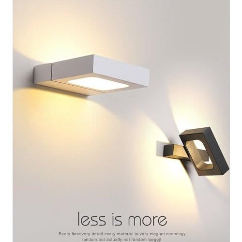 Rotatable LED Wall Lamps Size 14cm Power 5W Black/White Body Warm White/Cool White Iron Material Wall Lights Bedroom Aisle