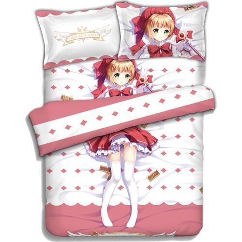 Japanese Anime Fate/Stay night Matou Sakura Bedding Sheet Bedding Sets Bedcover Pillow Case 4PCS