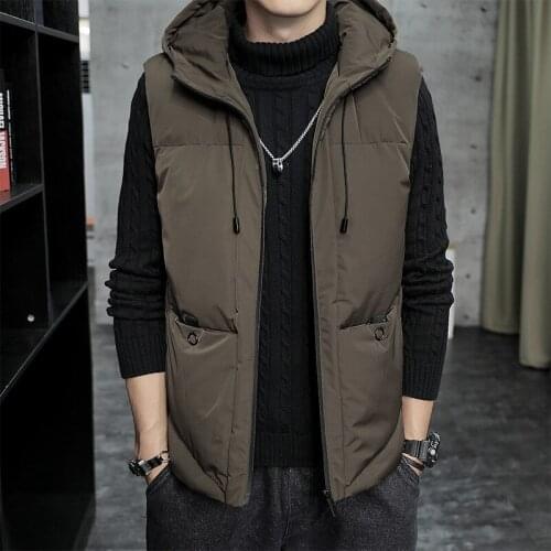 Ymwmhu Plus Size Vest Men Cotton-Padded 2020 Autumn Thick Hooded Sleeveless Vest Jacket WaistCoat Men Winter Fashion Warm Vests