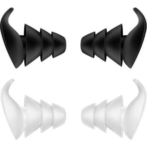 1Pair 3 Layer Soft Silicone Ear Plugs Tapered Sleep Noise Reduction Earplugs Sound Insulation Ear Protector