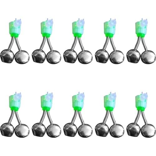 10x Fishing Plastic Clip Double Rod Bite Alarm Carp Fishing Bells Ring Tackle Outdoor Sea Fish Rod Accessories