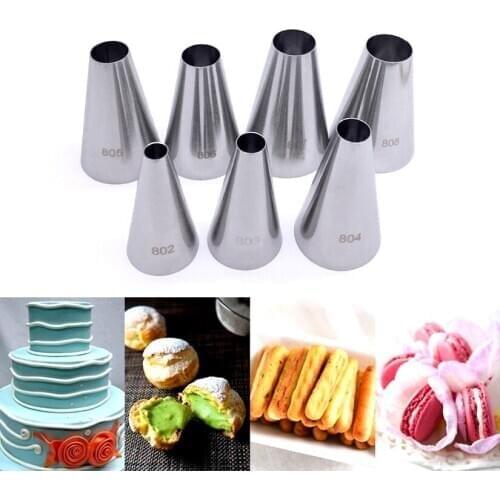 Wholesale 10 pcs/lot Round Tips Decorating Nozzle Seamless Icing Tube Pastry Tips Sets Fondant Cake Decorating Sugarcraft Tools