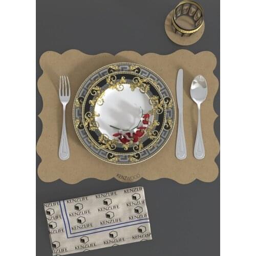 12pcs/set Solid Design Placemats With Coaster Non Slip Table Mats Kitchen Wood Mdf Accessories Home Pad Coaster Dining Table