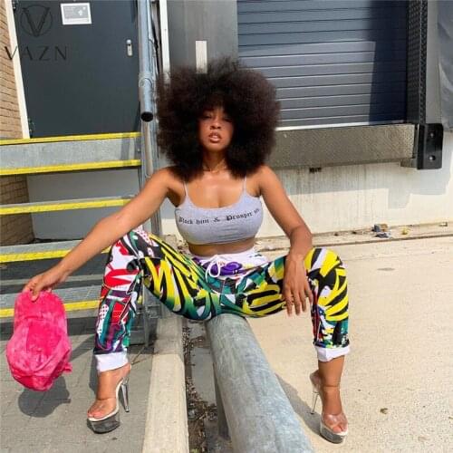 VAZN 2021 INS Regular Long Dress Vintage Sexy Daily Joker Soft Elastic Free Tracksuits High Waist Skinny Long Pencil Pants