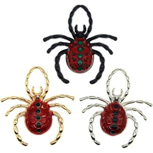 4pcs/lot 6*38*40mm Charms Red Spider Halloween Enamel Handmade Pendant Making DIY For Bracelet Necklace Earrings Jewelry Finding