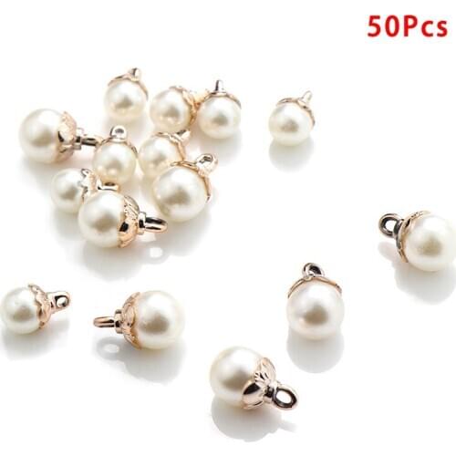 50Pcs/set Fashion Simulated Pearl Charms Pendant For DIY Earrings Bracelet Jewelry Making