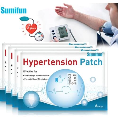 6Pcs Anti Hypertension Patch Control Blood Pressure Clean Blood Vessel Herbal Extract Stickers Body Health Care Medical Plaster