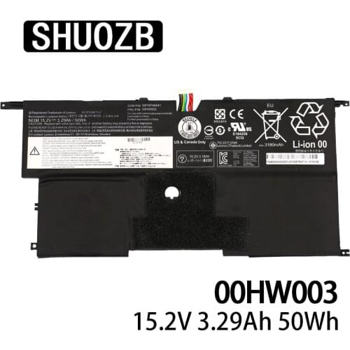 00HW003 SB10F46441 Laptop Battery For Lenovo ThinkPad X1 Carbon Gen3 2015 SB10F46441 SB10F46440 15.2V 50wh 3295mAh SHUOZB New
