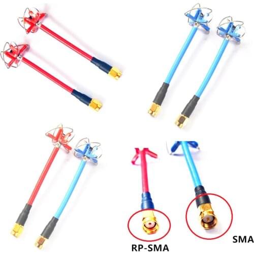 FPV 5.8Ghz 3dBi Cloverleaf FPV Antenna RP-SMA / SMA For Aomway TX/RX VTX Transmitter Receiver FPV Quad Camera Drone