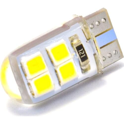 1Pcs W5W LED T10 Car light Bulb Short Silica Gel High Bright Dome Reading Door License Plate Wedge Signal Lamp 12V White Yellow
