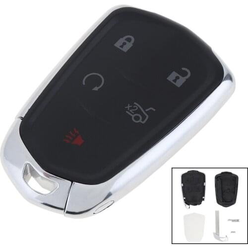 ABS material 5 Buttons Black Keyless Entry Car Replacement Key Remote Fob Shell Case for Cadillac ATS CT6 CTS SRX XT5 XTS