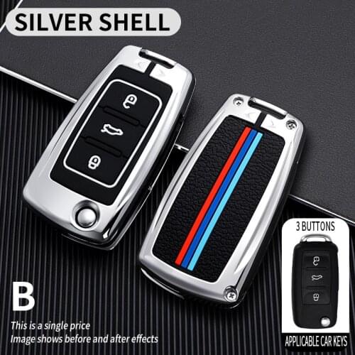 Zinc Alloy key chains Car Key Cover Case For Volkswagen VW Golf Bora Jetta POLO Passat B5 B6 Skoda Octavia A5 Fabia SEAT Ibiza