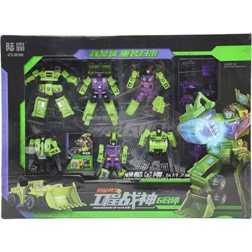 Deformation G1 Xiaolishen Engineering Vehicle Six-in-One Model Robot Miniature Model Toy
