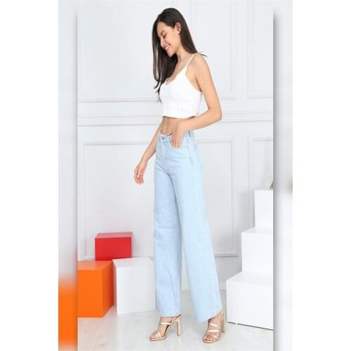 Diaves Summer Fashion Young Women 'S High Waist Wide Leg Palazzo Jeans