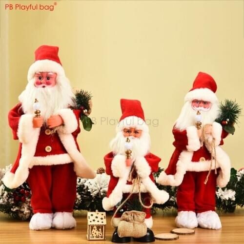 Playful bag Musical Santa Claus action figure Christmas Tree ornaments New Year decoration children doll toy Christmas gift AA94