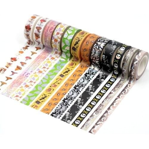 Halloween Foil Washi Tape Bat skeleton Adhesive Tape DIY Scrapbooking Sticker Label Masking tape