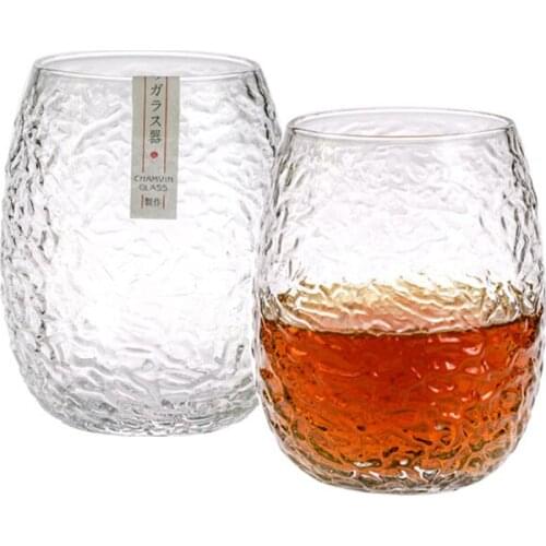 Creative Hammer Pattern Crystal Transparent Fashion Whisky Glass Handmade Champagne Beer Mug Wine Drinking Cup Bar Drinkware