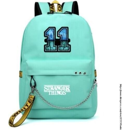 Hot Stranger Things USB Backpack School Book Bags Friends Fans Travel Bags Laptop Chain Backpack Headphone USB Port