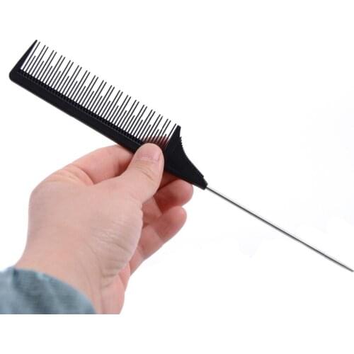 5Pc Metal Pin Tail Combs Hairdressers Barbers Black Tail Comb Rat For Styling Hairdressing