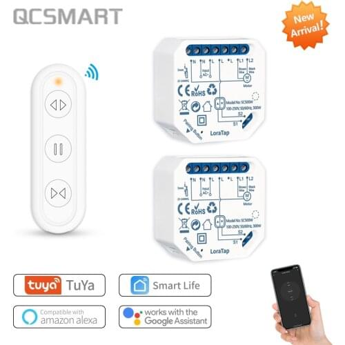 Tuya Smart Life Curtain Blinds Switch Relay Module with Remote for Electric Roller Shutter Tubular Motor App Timer Google Alexa