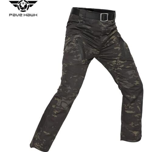 Men IX9 Plaid Cargo Pants Multi-purpose Pockets Scratch-resistant Waterproof Tactical Pants Military Style Sports Long Trousers