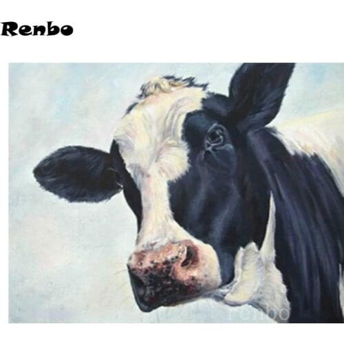 5D Diamond Painting Kit Cow Animal Picture Wall Art Diamond Embroidery Full Drill Square Round DIY Rhinestone Decor New Arrival