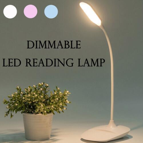 Dimmable LED Desk Lamp, Eye-caring Table Lamps, USB Office Lamp with USB Charging Port, 3 Brightness Levels, Touch Reading Light