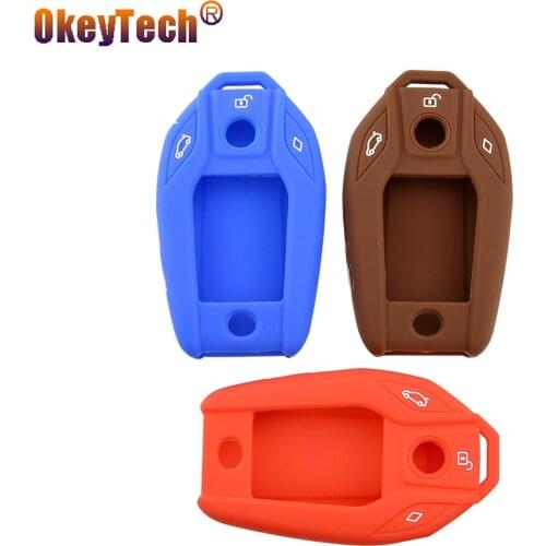 OkeyTech New Styling 3 Buttons Soft Silicone Remote Car Key Fob Cover Case Skin Protector for BMW 7 Series