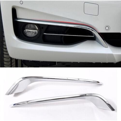 For BMW 3 Series GT Gran Turismo F34 2013-2018 ABS Chrome Front Fog Lamp Strips Trim Set of 2pcs Car Accessories