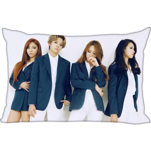 Hot Korea-Pop Custom F(x) Satin Pillowcase 35x45cm (one side) Printed Zipper Silk PillowCover Custom Logo gift