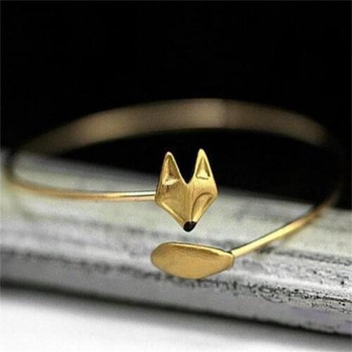 Simple And Exquisite Gold-Plated Fox Bracelet Open Womens Bracelet Womens Jewelry Accessories Gift