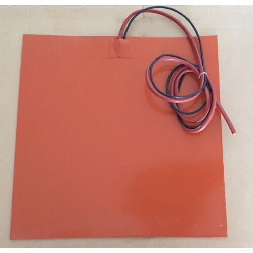 Silicone Heater Bed 24V 350 X 350MM 350w For Kossel Pro 3D printer Install with 100k thermistor and 3m tape silicone heater pad