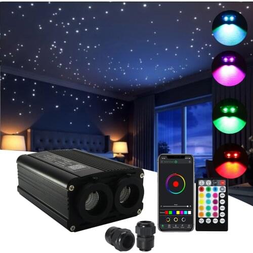 32W LED Fiber Optic engine Driver RGBW Double Head 28key RF Remote Controller for all kinds fiber optics