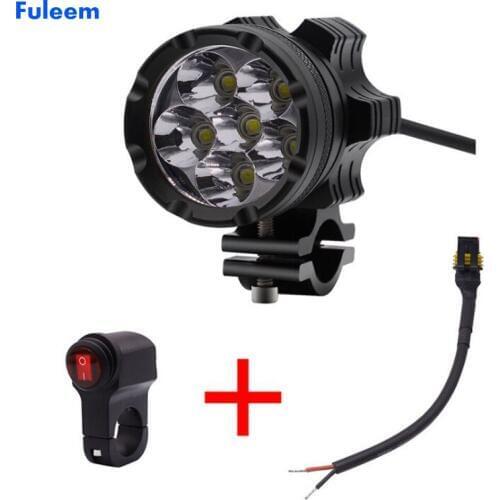 Fuleem Universal 30W 12-80V LED Headlamp High Brightness 6 LED Flasher Spot Light 6000k With switch Waterproof For Motocycle ATV