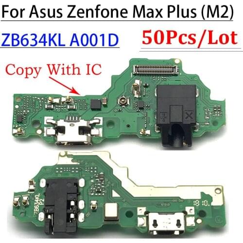 50Pcs USB Charging Port Microphone Dock Connector Board Flex Cable For Asus Zenfone Max Plus (M2) ZB634KL A001D Repair Parts