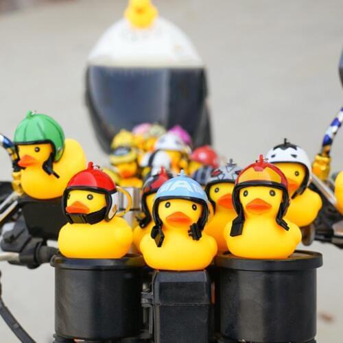 Bicycle Duck Bell With Light Broken Wind Small Yellow Duck MTB Road Balance Bike Motor Helmet Riding Cycling Accessories