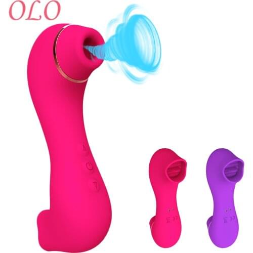 OLO Vibrator For Clitoris Vagina Nipple Anal Sucker Massager 10 Modes Suction Tongue Licking Vibrators For Women Couples