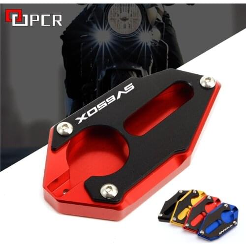 Motorcycle CNC Kickstand Side Stand enlarger Plate Extension Pad For SUZUKI SV650 2016 2017 2018 2019 SV650X 2018-2019