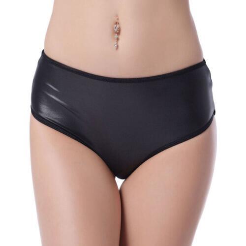 Top Quality Erotic Underwear faux Leather open back with Metal Chain tassel panties Fantastic Wild Sexy Intimates Briefs