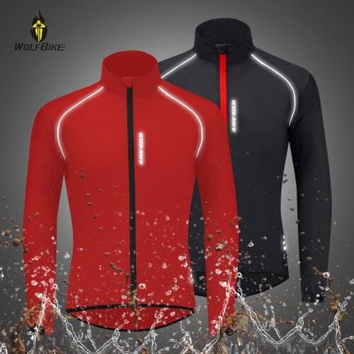 WOLFBIKE Windproof Waterproof Cycling Jersey Men Women Reflective Outdoor Sports Bicycle Bike Wear MTB Sports Motocross Jersey