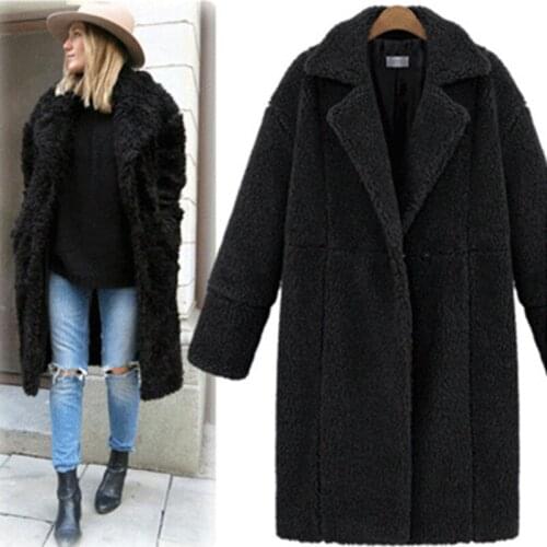 2021 Winter New Women Fashion Long Sleeve Fleece Plus Warm Cashmere Coats Casual Streetweat Overcoat Jacket Coats