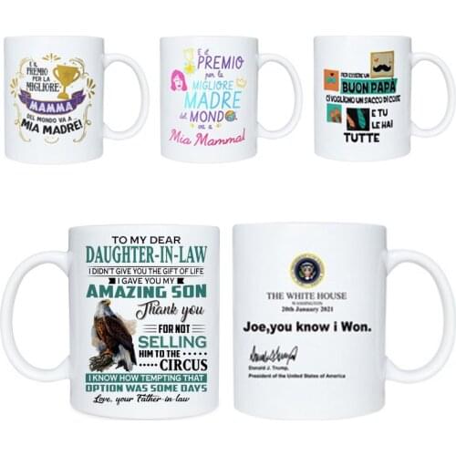 1Pcs New 350mL To My Dear Daughter-In-Law Coffee Mug Creative White Color Milk Tea Juice Water Ceramic Cup Best Gifts for Family