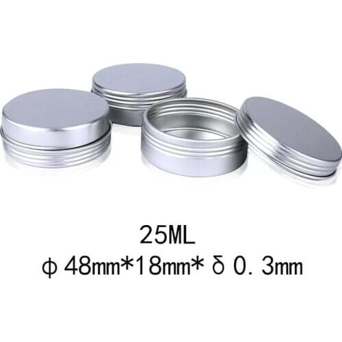 25ml Refillable Containers Aluminum Empty Cosmetic Box Screw Jar Portable Travel Tin Packing Box Makeup Cream Lip Balm Pots