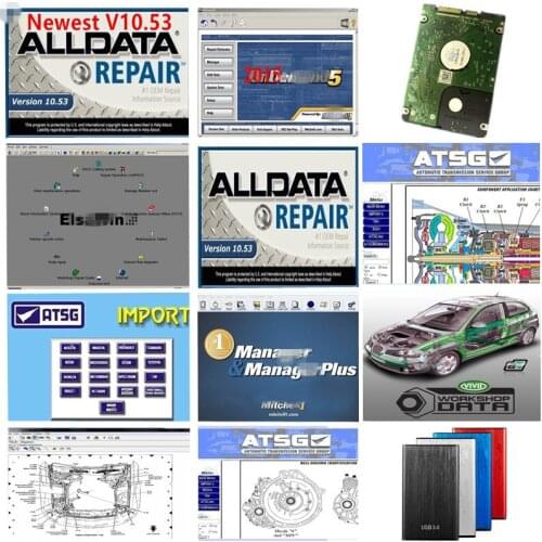 2020 Hot Sale Alldata All Data 10.53 Mit//Chell OD 2015 Auto Repair Software Vivid Workshop Atsg elsa-win 49in1tb HDD