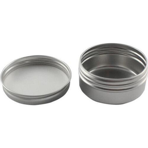 50ml Aluminium Balm Tin Pot Nail Art Makeup Lip Gloss Container Screw Thread. size:56*27mm