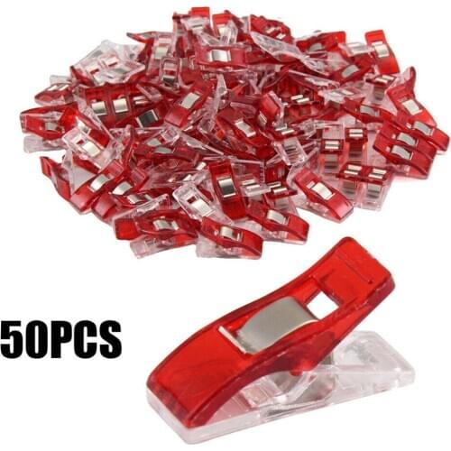 50pcs/pack DIY Plastic Clothing Clips Holder Wonder Clips Fabric Craft Quilting Sewing Knitting Crochet Clamps