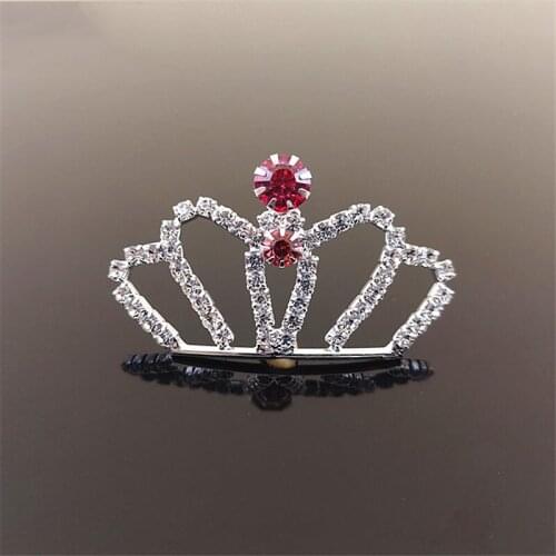 50pcs Wedding Princess Crown Crystal Rhinestone Applique Metal Buckle Accessories Embellishment Garment Brooch Hairpin Decor